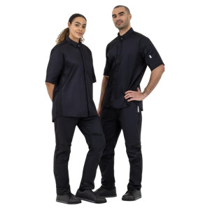 Southside Band Collar Unisex Chef Jacket Black
