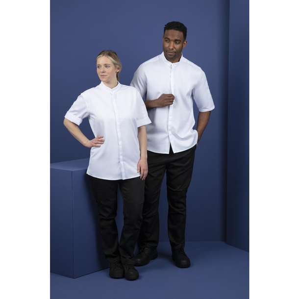 Southside Band Collar Unisex Chef Jacket White