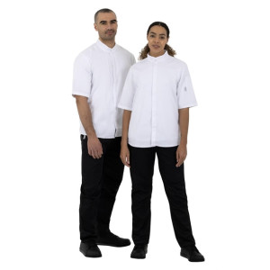 Southside Band Collar Unisex Chef Jacket White