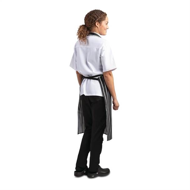 Whites Bib Apron Black/White Butchers Stripe