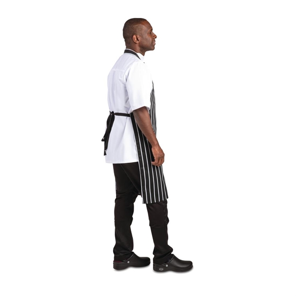 Whites Bib Apron Black/White Butchers Stripe