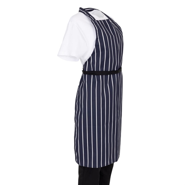 Whites Butchers Stripe Bib Apron Blue/White (5 Pack)