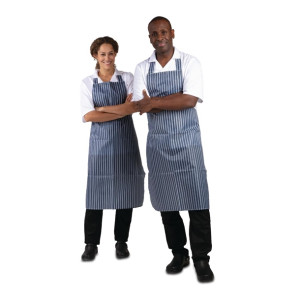 Whites Water Resistant Bib Apron Blue/White Stripe
