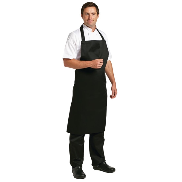 Whites Bib Apron Polycotton Black XL