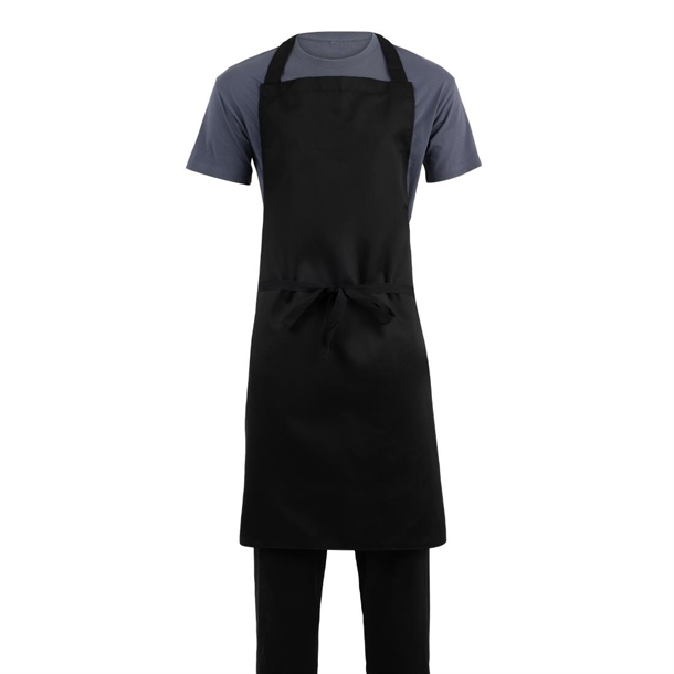 Whites Bib Apron Polycotton Black XL