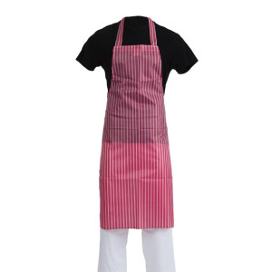 Whites Water Resistant Bib Apron Red/White Stripe