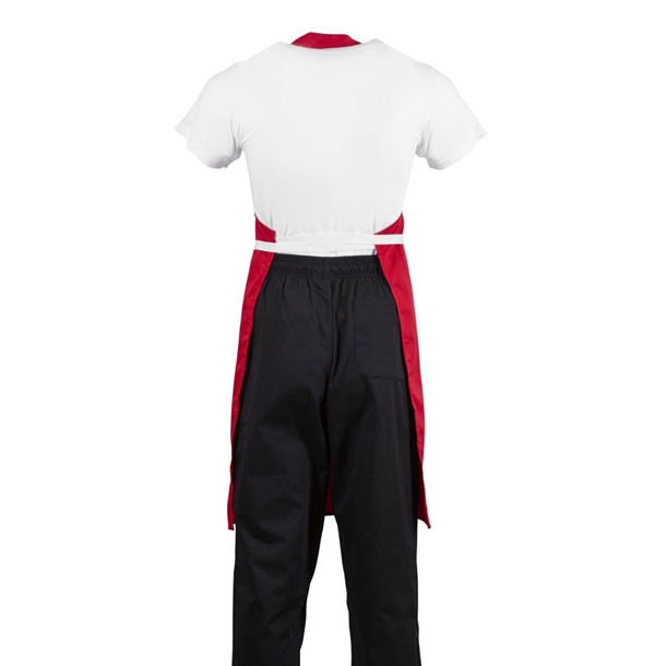 Whites Bib Apron Polycotton Red