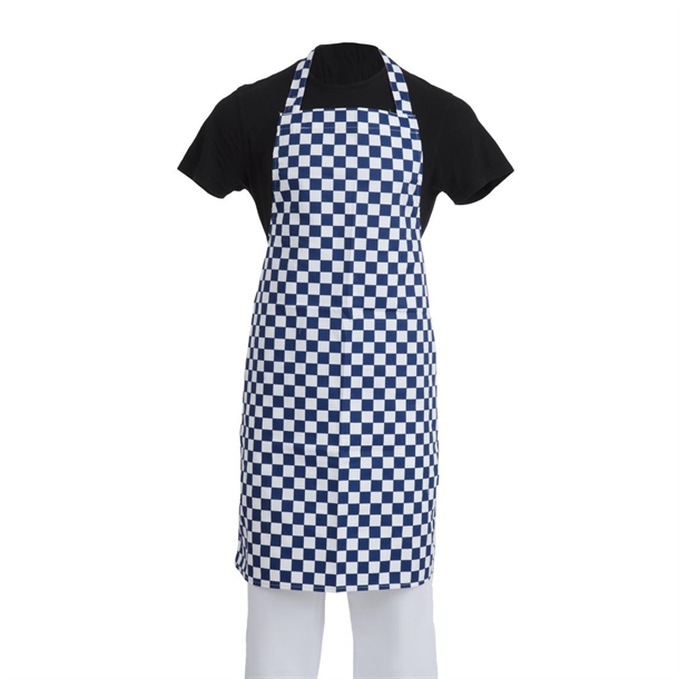 Whites Bib Apron Polycotton Blue/White Check