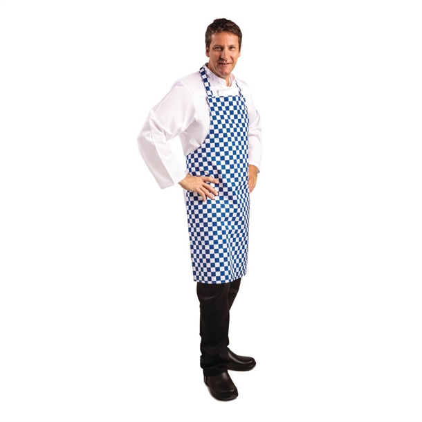 Whites Bib Apron Polycotton Blue/White Check