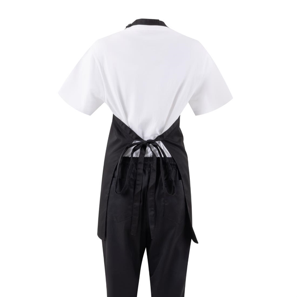 Whites V Neck Service Apron Black