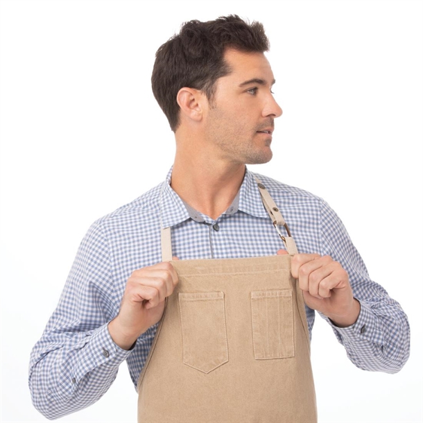 Chef Works Austin Bib Apron Natural
