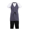 Whites V Neck Service Bib Apron Charcoal