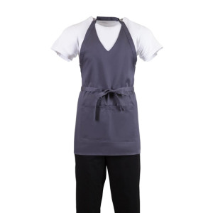 Whites V Neck Service Bib Apron Charcoal