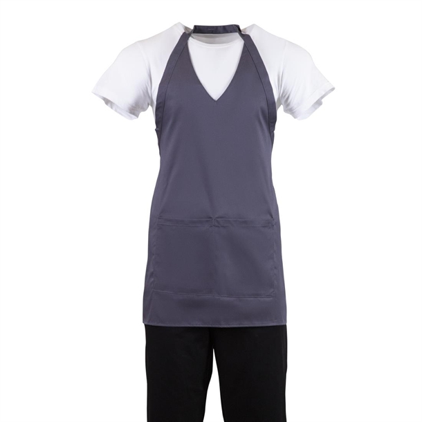 Whites V Neck Service Bib Apron Charcoal