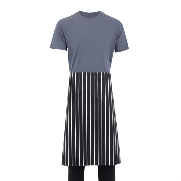 Whites Bistro Apron Black/White Butchers Stripe