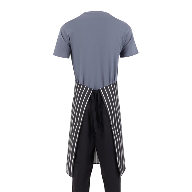 Whites Bistro Apron Black/White Butchers Stripe