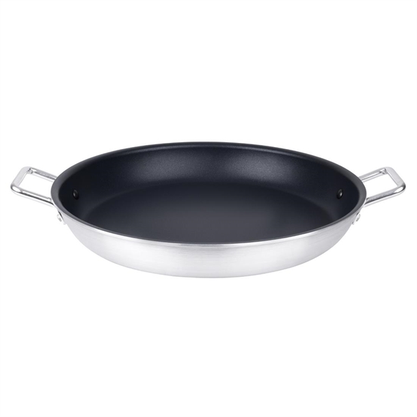 Vogue Aluminium Non-stick Teflon Platinum Plus Paella Pan 450mm