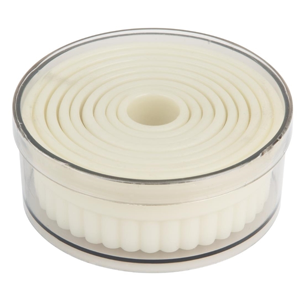 Vogue Serrated Round Pastry Cutters Nylon (9 Pack)