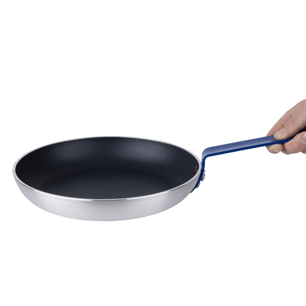 Hygiplas Aluminium Teflon Platinum Plus Frying Pan with Blue Handle 280mm