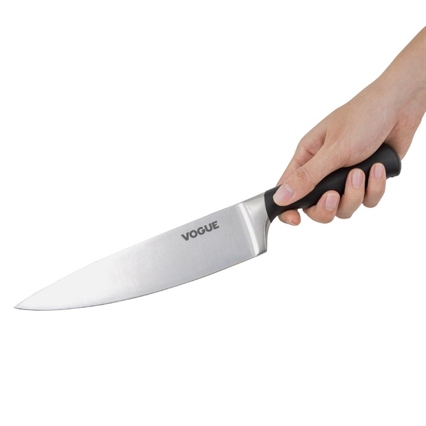 Vogue Soft Grip Chefs Knife Black 200mm