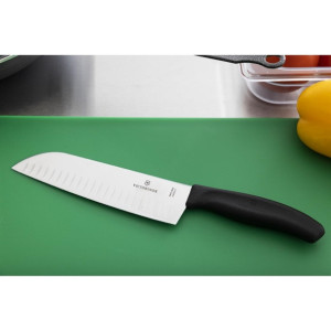 Victorinox Santoku Knife Black Scalloped Edge 171mm