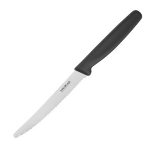 Hygiplas Serrated Tomato Knife Black 105mm
