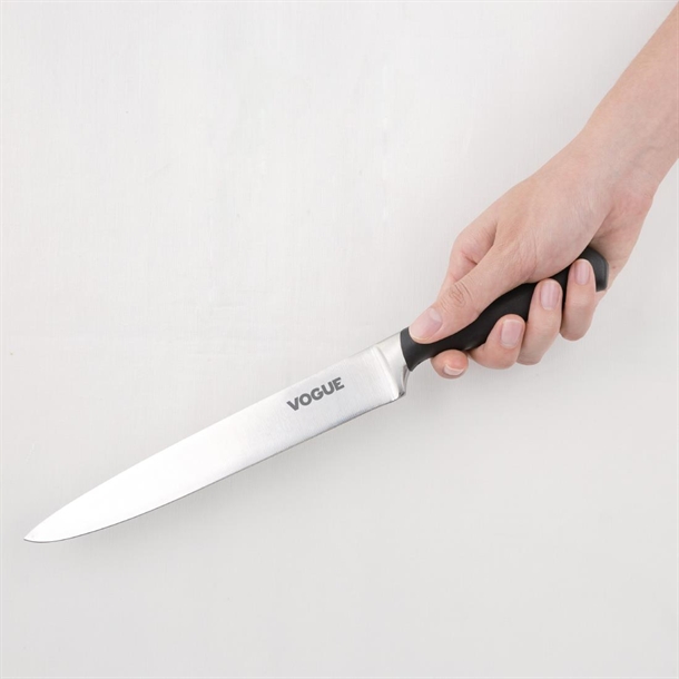 Vogue Soft Grip Carving Knife Black 195mm