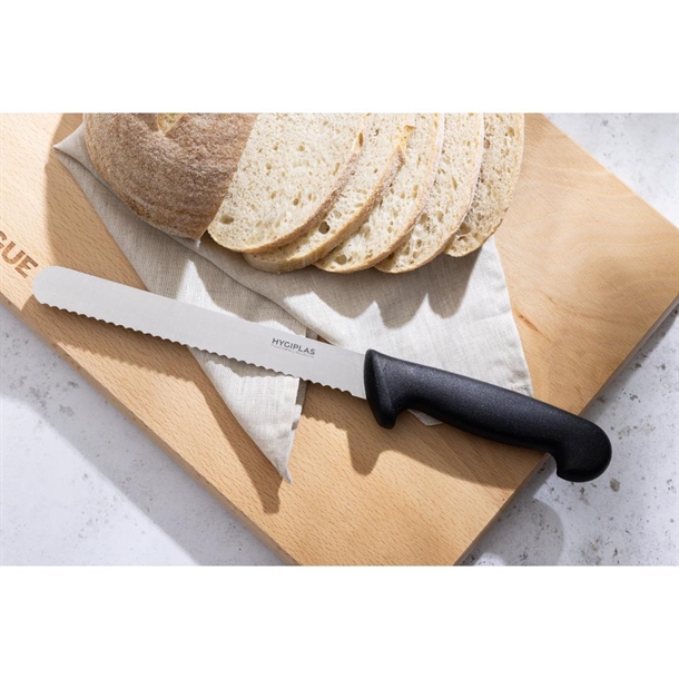 Hygiplas Bread Knife Black 200mm