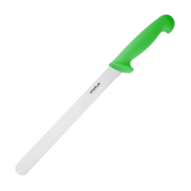 Hygiplas Slicer Serrated Green Knife 250mm