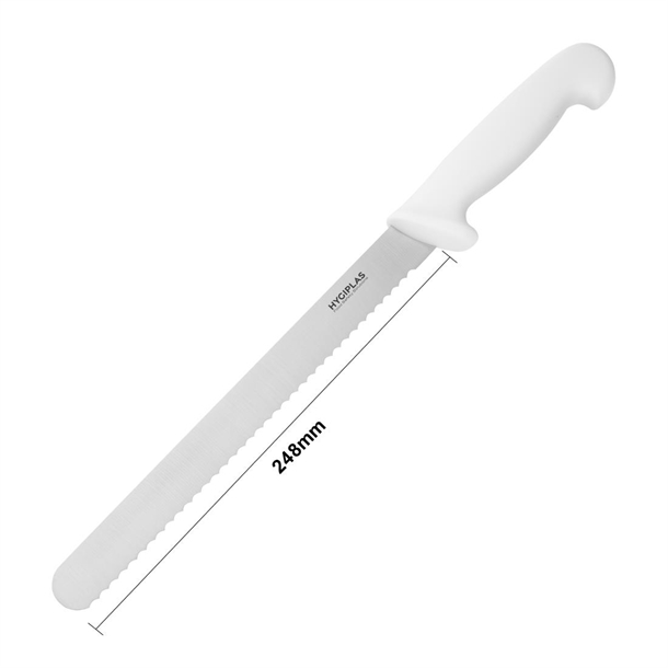 Hygiplas Serrated Slicer White 250mm