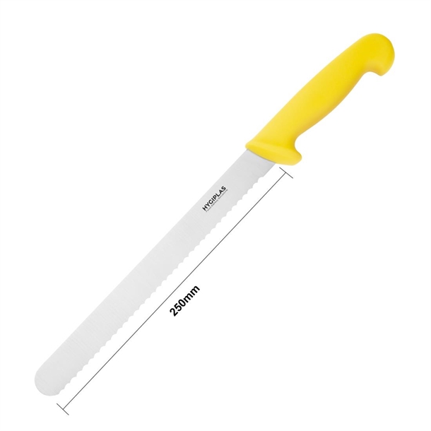 Hygiplas Serrated Slicer Yellow Knife 250mm