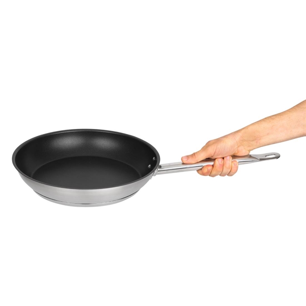Vogue Stainless Steel Non-Stick Teflon Platinum Plus Frying Pan 280mm