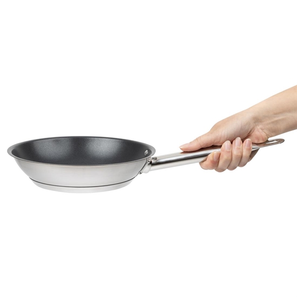 Vogue Stainless Steel Non-Stick Teflon Platinum Plus Frying Pan 200mm