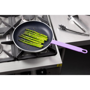 Hygiplas Aluminium Non-stick Teflon Platinum Plus Frying Pan with Purple Handle 280mm