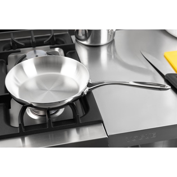 Vogue Stainless Steel & Aluminium Tri-Wall Frying Pan 240mm