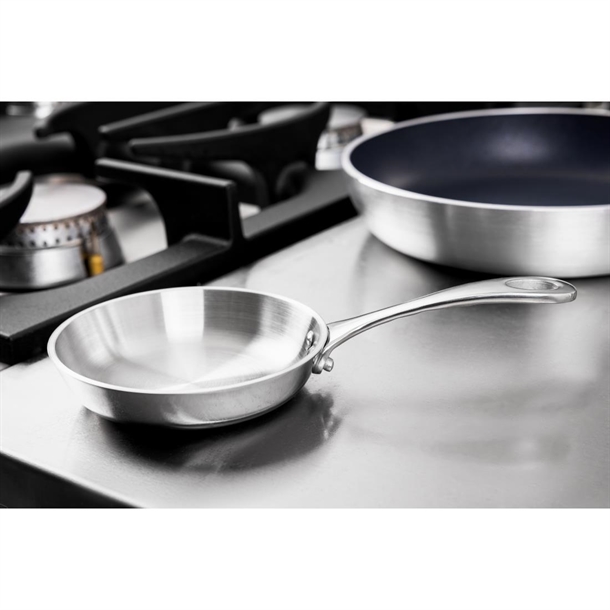 Vogue Stainless Steel & Aluminium Tri-Wall Mini Frying Pan 100mm