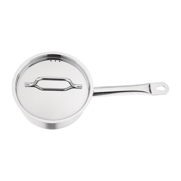 Nisbets Essentials Stainless Steel Saucepan With Lid 200mm