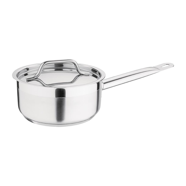 Nisbets Essentials Stainless Steel Saucepan With Lid 160mm