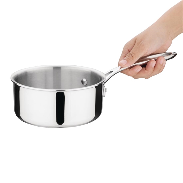 Vogue Stainless Steel & Aluminium Tri-Wall Saucepan 140mm