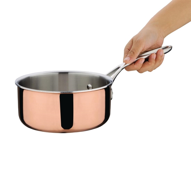 Vogue Copper Tri-Wall Saucepan 160mm