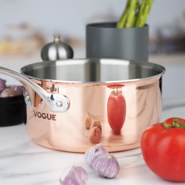 Vogue Copper Tri-Wall Saucepan 200mm