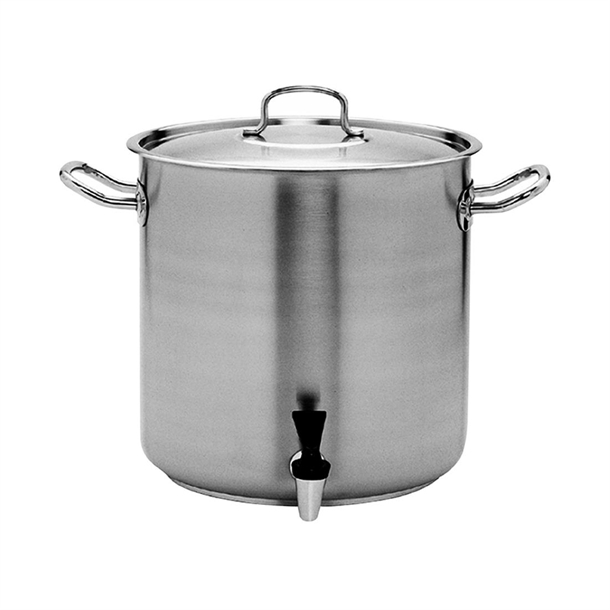 Pujadas Stockpot with Cover and Tap Inox-Pro 350mm - 33.6Ltr