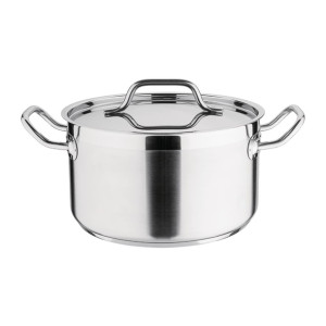 Nisbets Essentials Stainless Steel Stew Pot With Lid 240mm