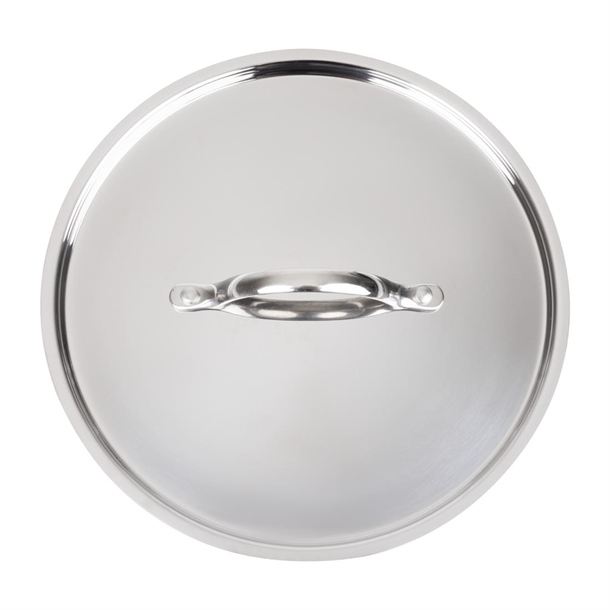 Vogue Stainless Steel & Aluminium Tri-Wall Stew Pan Lid 240mm