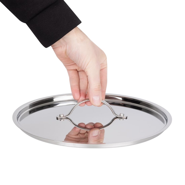 Vogue Stainless Steel & Aluminium Tri-Wall Stew Pan Lid 280mm