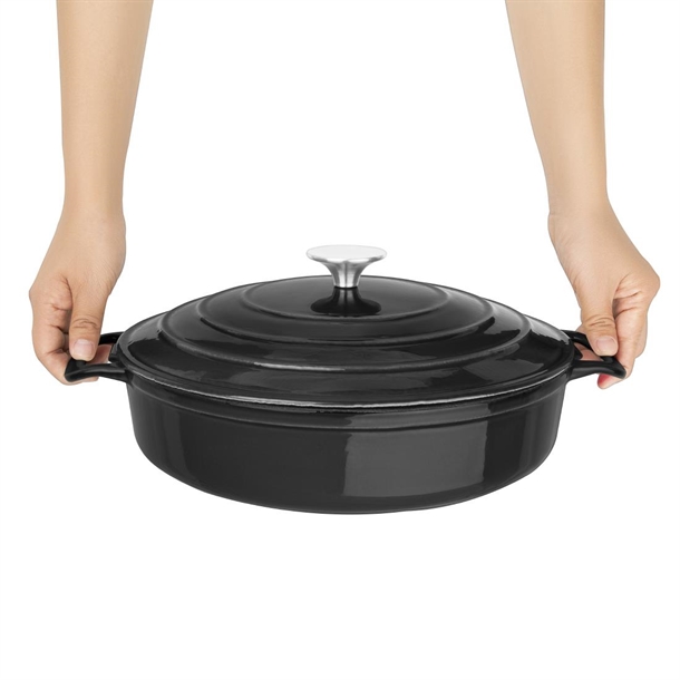 Vogue Round Sauté Pan 280mm, Black
