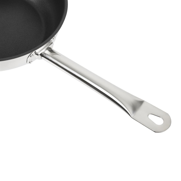 Vogue Stainless Steel Non-Stick Teflon Platinum Plus Sauté Pan 240mm