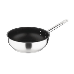 Vogue Stainless Steel Non-Stick Teflon Platinum Plus Sauté Pan 240mm