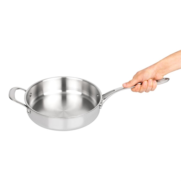 Vogue Stainless Steel & Aluminium Tri-Wall Sauté Pan 240mm