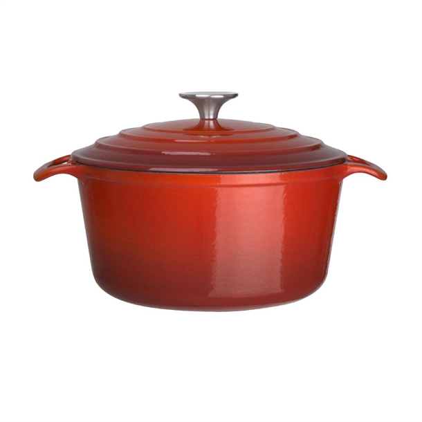 Vogue Red Round Casserole Dish 4Ltr